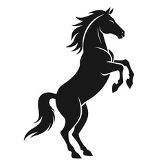 Rearing stallion horse dramatic upright pose strong equine symbol silhouette illustration © Nobel Fahad
