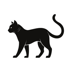 Obraz premium Elegant minimalist cat silhouette vector illustration for modern pet logo branding concept design 19