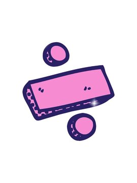 glitter effect animation of cartoon doodle divide symbol