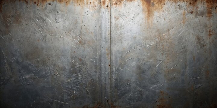 Galvanized iron with a metallic texture used as a background surface, suitable for industrial or design layout purposes
