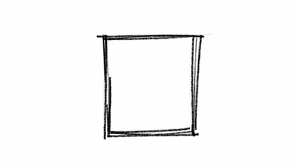 Handdrawn rectangle gradually unfolds: creative animation sequence with artistic progression