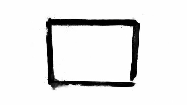 Artistic transformation: captivating brushstroke animation of letter l to square evolution