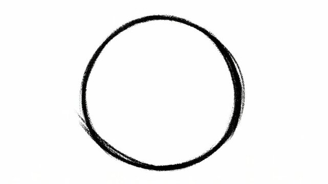 Artistic animation of a handdrawn circle progressing from line to complete form in minimalist style