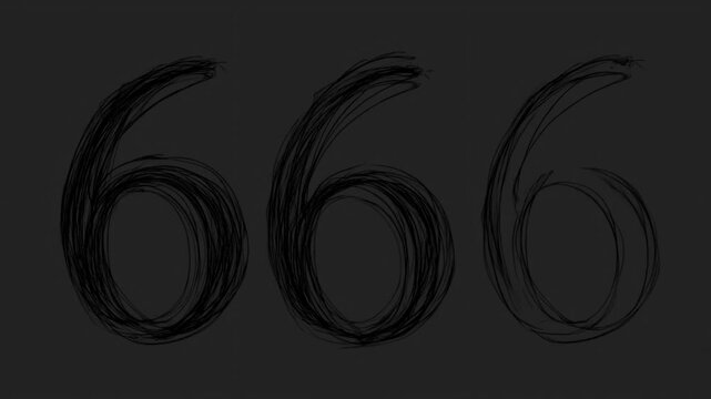 Rotating decorative number patterns with dynamic brushstroke style transformation