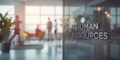 Workplace sign indicating Human Resources, organizational staffing and policies