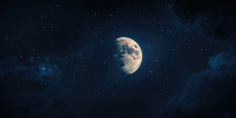 The Moon and deep space scene highlighting astronomical observation and space exploration themes