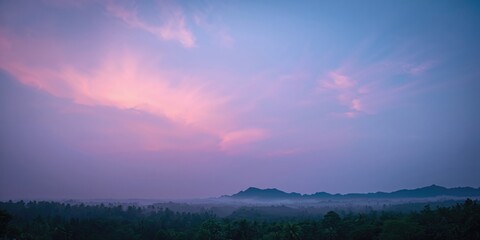 Obraz premium Cotton candy sky in Bali, colorful sunset with pastel hues