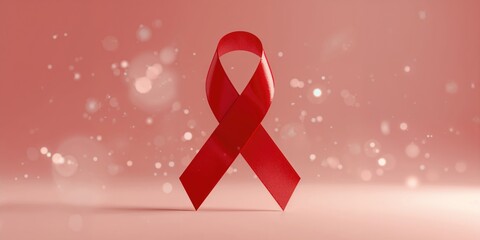 AIDS awareness red ribbon sign, used in health promotion and disease education