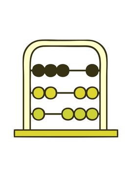 changing color animation of cute cartoon of a maths abacus