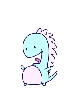 blinking radial lines animation of cartoon of a happy dinosaur
