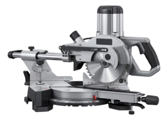Dual bevel sliding miter saw for precision in professional carpentry.