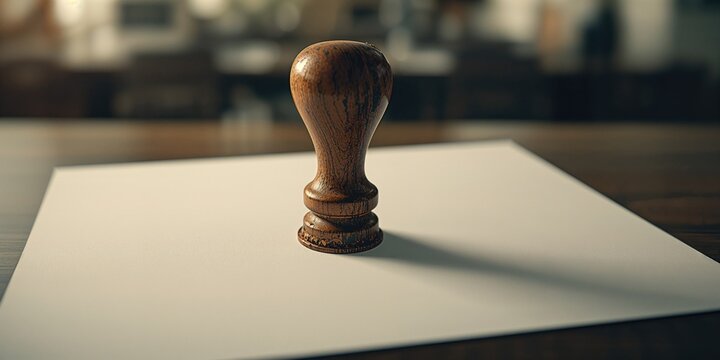 Worn wooden stamp on document, highlighting traditional stamping technique, archival preservation, World Philately Day