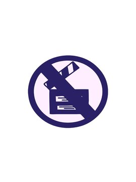 jumping motion animation of cute cartoon of a no directing sign