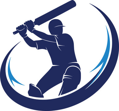 Professional Cricket Club Logo Design with Batsman Silhouette on a Vibrant Yellow Diamond Background