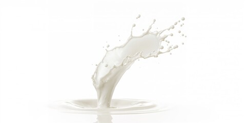 Milk spill on a white surface highlighting liquid behavior and surface interaction, ideal for cleaning process analysis