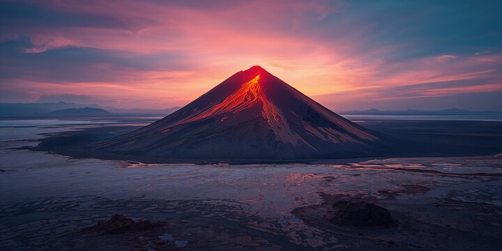 Erta Ale volcano nestled in a volcanic depression highlighting geothermal features, Earth Day