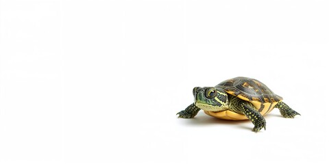 Obraz premium Sea turtle on a plain white background, highlighting conservation awareness, World Turtle Day