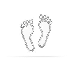 Outline of Two Bare Footprints. Digital Art of Foot Prints.  Walking Trail, Feet Prints, Footprint Symbol