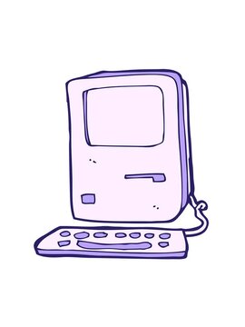 jiggle motion animation of cartoon of computer