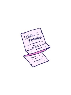 flashy sales animation of cartoon doodle final reminder letter