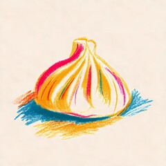 Classic Georgian dumpling centered against a white background, with visible folds and delicate dough texture captured in detail