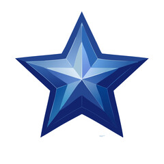 Obraz premium Geometric five point star in blue spectrum color. Shining star illustration, design element or design icon.