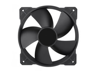 Black computer cooling fan technology isolated on a transparent background