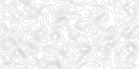 Topographic map patterns white background. Lines topographic contour lines map seamless pattern. Topographic map background geographic line map with seamless ornament design. © Artful