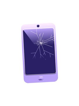spinning motion animation of cracked screen cell phone graphic