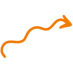 Orange arrow on a white background.
