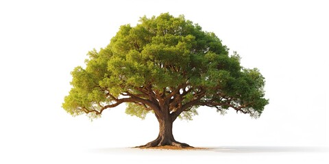 Isolated tree on white background with alpha channel for digital compositing