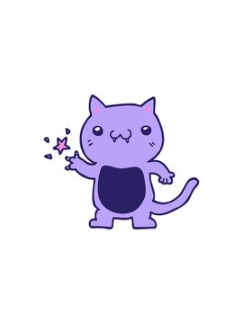 starburst effect animation of cartoon cat scratching