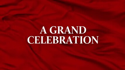 Luxurious Red Fabric Drapes Elegantly, Setting a Festive Background for a Grand Celebration, Symbolizing the Triumphant Spirit of a Red Golden Horse Event