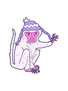 power up animation of cartoon monkey wearing hat