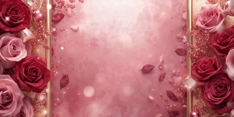 Pink gold surface with reflective sheen, ideal as a background for graphical elements, International Day of Light