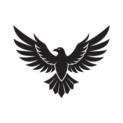 Obraz premium Flat Style Flying Eagle Majestic Bird Silhouette