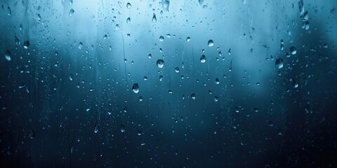 Macro shot of rain-stained window with water droplets, suitable for editorial header backgrounds, World Water Day