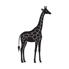 Obraz premium Flat Style Standing Giraffe Tall Wildlife Silhouette