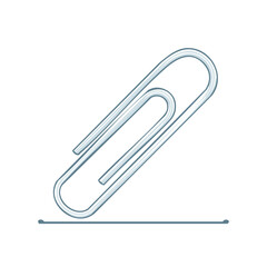 Fototapeta premium Minimalist Line Art Illustration of Metallic Paperclip Holding Sheets Together