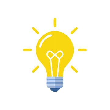 Bright Yellow Lightbulb Shining Radiantly Symbolizing Innovation and Creative Ideas