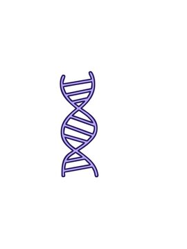 horizontally vibrating animation of cute cartoon of a DNA strand