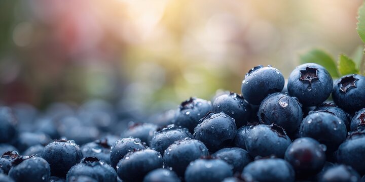 Berry-themed backdrop featuring ripe blueberries suitable for editorial headers or design elements