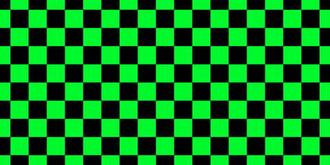 Fototapeta premium Checkered pattern tile background. Black and Green