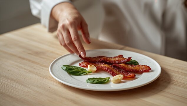 Crispy fried bacon on a breakfast plate highlighting processed meat intake, World Meat Free Day