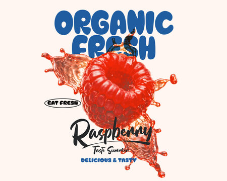 Fresh Raspberry graphics. Fresh raspberry artwork. Fruit vintage t-shirt design. Organic fruit market. raspberry fruit print. girls graphic tee print design, women's vector graphics design,