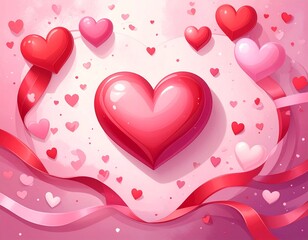 背景素材・ハート・ピンク(AI生成画像)