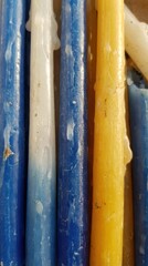 Colorful Wax Candles in Various Shades for Decorative Use