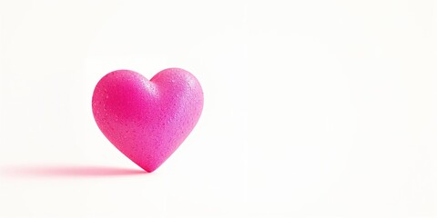 Pink heart image with white background, ideal for greeting cards and messages