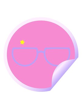 twinkling stars effect animation of spectacles graphic vector illustration circular sticker