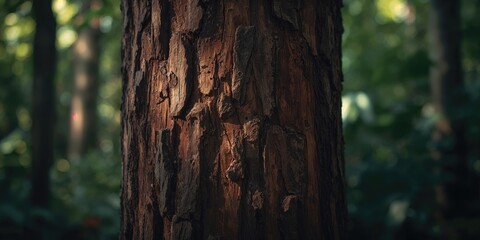 Naklejka premium Detailed shot of mahogany tree bark emphasizing natural textures, ideal for organic design themes